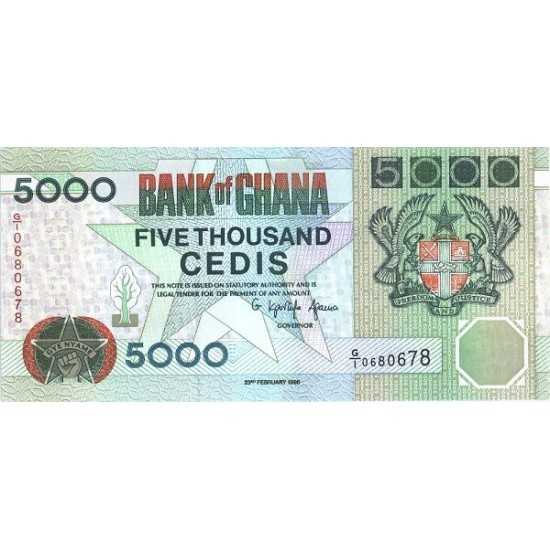 1996- Ghana Pic 31c 5000 Cedis banknote 1996- Ghana Pic 31c 5000 Cedis banknote