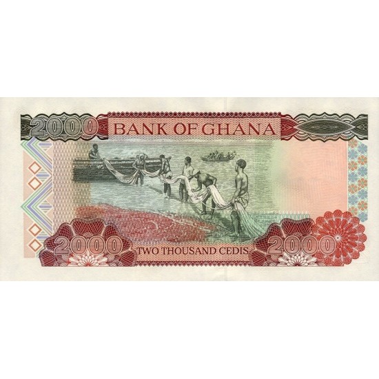 1996- Ghana Pic 33a 2000 Cedis banknote 1996- Ghana Pic 33a 2000 Cedis banknote