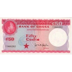  1965- Ghana Pic 8a 50 Cedis  banknote