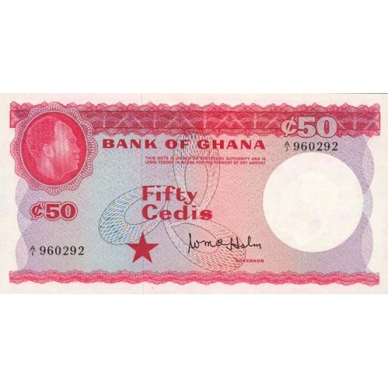 1965- Ghana Pic 8a 50 Cedis banknote 1965- Ghana Pic 8a 50 Cedis banknote