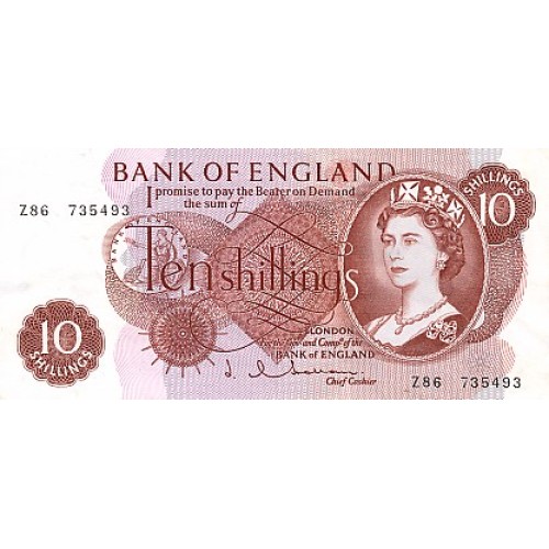 1966/70 - Great Britain PIC 373c   10 Sillings banknote