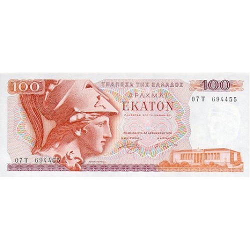 1978 -  Grecia PIC 200a 100 Drachmai  banknote UNC