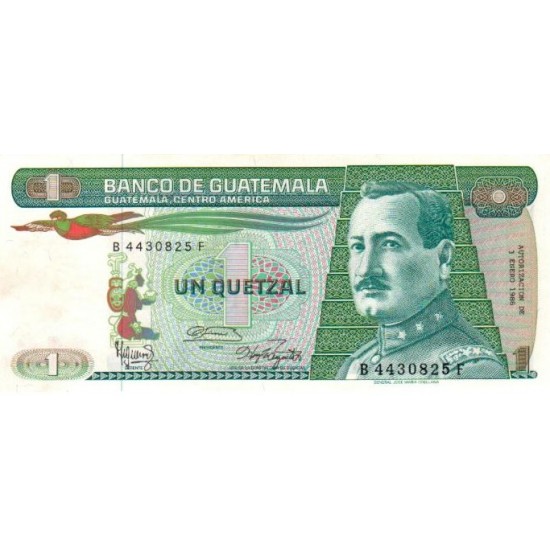 1987 - Guatemala P66 1 Quetzal banknote 1987 - Guatemala P66 1 Quetzal banknote