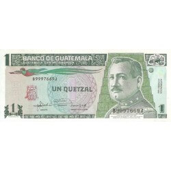 1992/enero - Guatemala P73c billete de 1 Quetzal