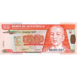 1992 - Guatemala P84 billete de 50 Quetzales