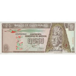 1994 - Guatemala P86b 1/2 Quetzal banknote UNC