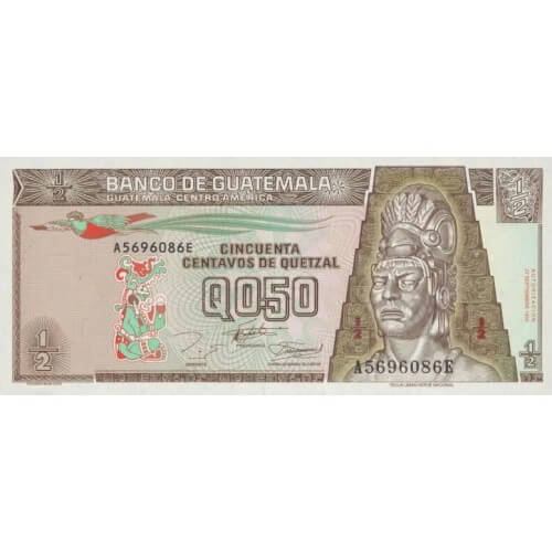 1994 - Guatemala P86b billete de 1/2 Quetzal