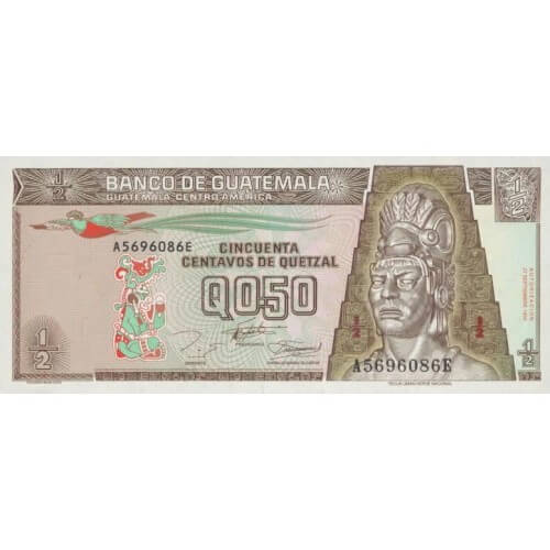 1994 - Guatemala P86b 1/2 Quetzal banknote UNC 1994 - Guatemala P86b 1/2 Quetzal banknote UNC