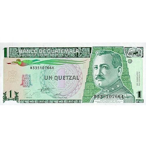 1995 - Guatemala P87 1 Quetzal banknote