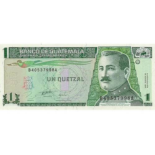 1996 - Guatemala P97 billete de 1 Quetzal