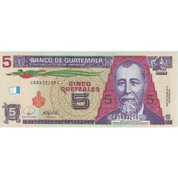 2008 - Guatemala P116   5 Quetzal banknote