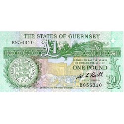 1980/89 - Guernsey PIC 48a      1 Pound banknote