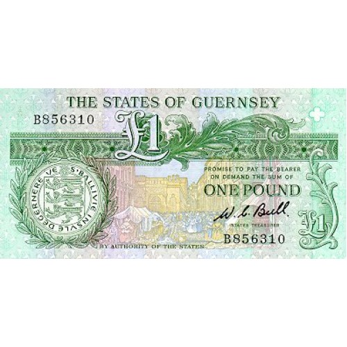 1980/89 - Guernsey PIC 48b 1 Pound banknote UNC