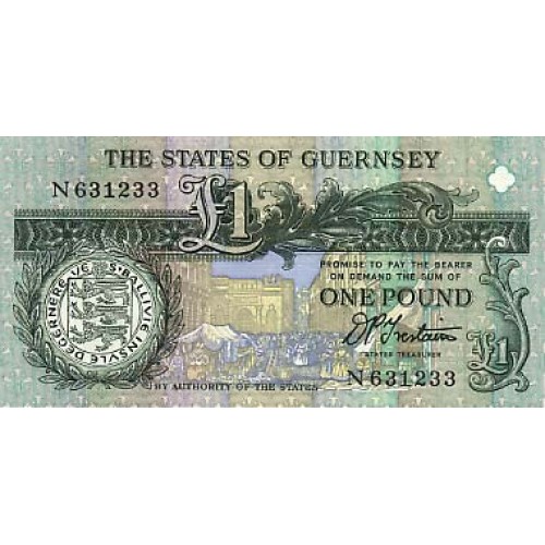 1991 -  Guernsey PIC 52a   billete de  1 Libra