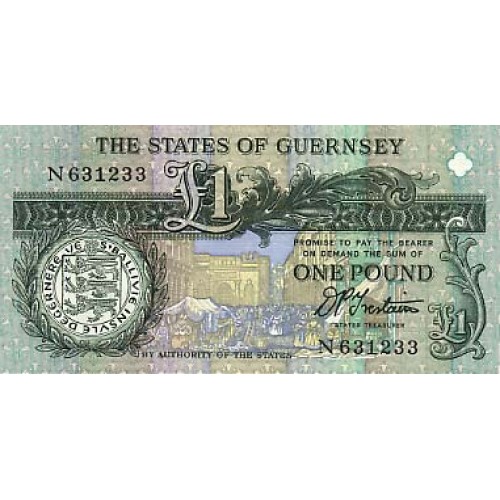 1991 -  Guernsey PIC 52b    billete de  1 Libra