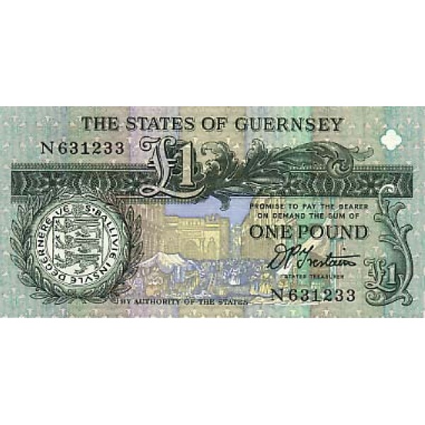 1991 - Guernsey PIC 52c     1 Pound  banknote