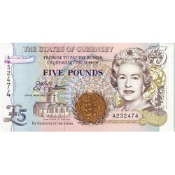 1994/96 -  Guernsey PIC 56b    billete de 5 Libras