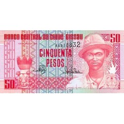 1990- Guinea Bissau pic 10 billete  50 Pesos
