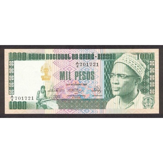 1978- Guinea Bissau Pic 8b 1000 Pesos banknote 1978- Guinea Bissau Pic 8b 1000 Pesos banknote