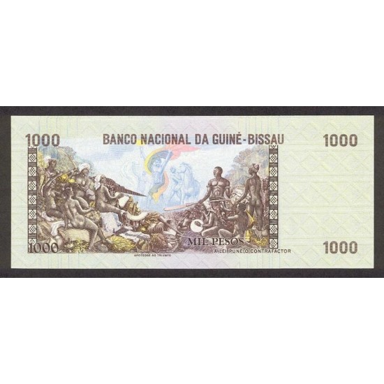 1978- Guinea Bissau Pic 8b 1000 Pesos banknote 1978- Guinea Bissau Pic 8b 1000 Pesos banknote