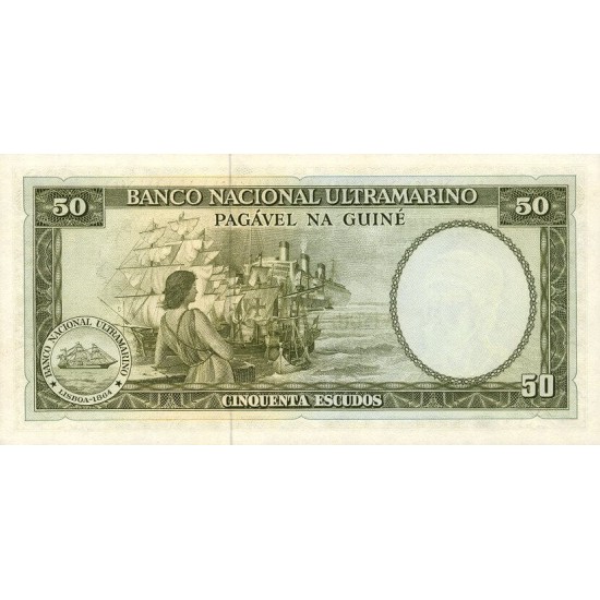 1971- Portuguese Guinea pic 44 50 Escudos banknote 1971- Portuguese Guinea pic 44 50 Escudos banknote