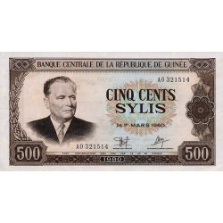 2007 -  Guinea pic 27a billete de 500 Sylis