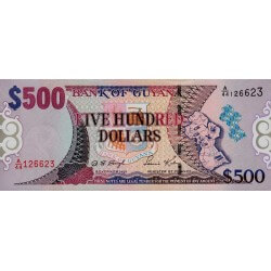 2002 - Guyana P34b 500 Dollars banknote