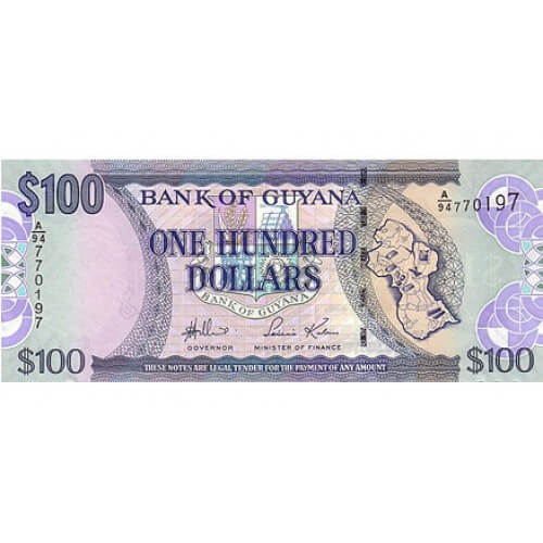 2006 - Guyana P36 billete de 100 Dólares