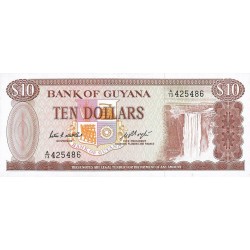 1989 - Guyana P23d 10 Dollars banknote f.6