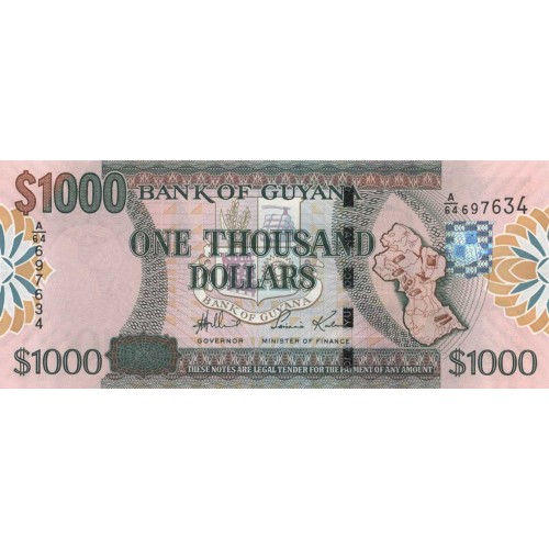 2006 - Guyana P37 billete de 1.000 Dólares