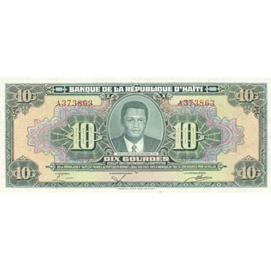 1984 - Haiti P242 10 Gourdes banknote 1984 - Haiti P242 10 Gourdes banknote