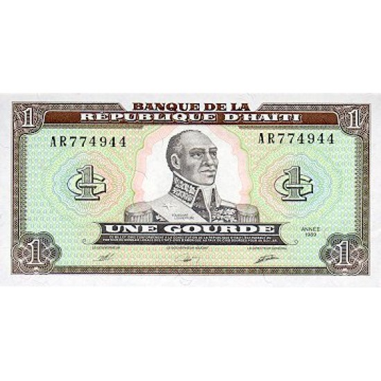 1989 - Haiti P253 1 Gourde banknote 1989 - Haiti P253 1 Gourde banknote