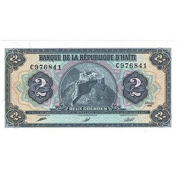1990 - Haiti P254 2 Gourdes banknote
