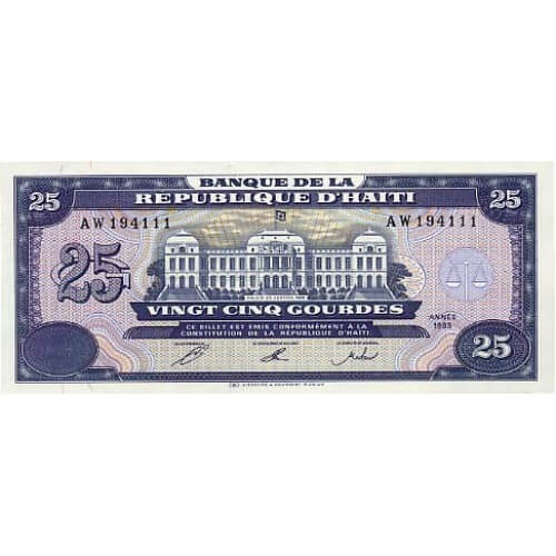 1993 - Haiti P262 25 Gourdes banknote