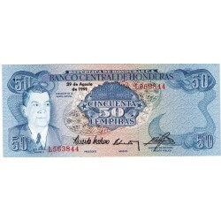 1991 - Honduras P66c billete de 50 Lempiras