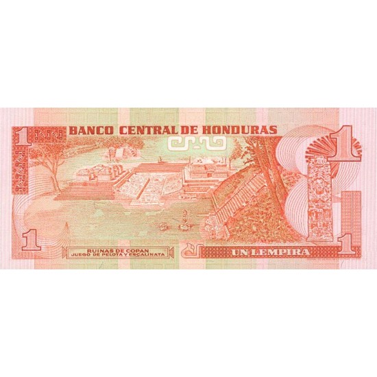 1984 - Honduras P68b 1 Lempira banknote 1984 - Honduras P68b 1 Lempira banknote