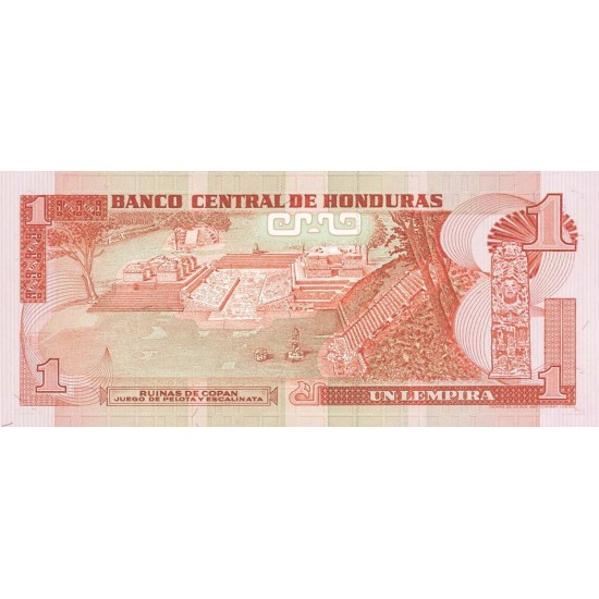 1989 - Honduras P68c 1 Lempira banknote 1989 - Honduras P68c 1 Lempira banknote