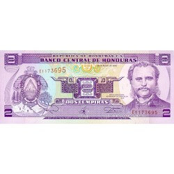 1994 - Honduras P72c 2 Lempiras banknote