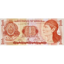 1998 - Honduras P79b 1 Lempira banknote