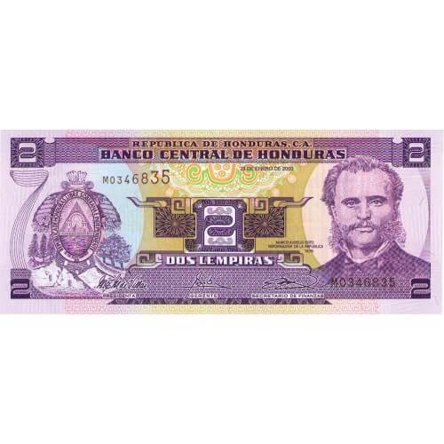 2003 - Honduras P80Ad billete de 2 Lempiras