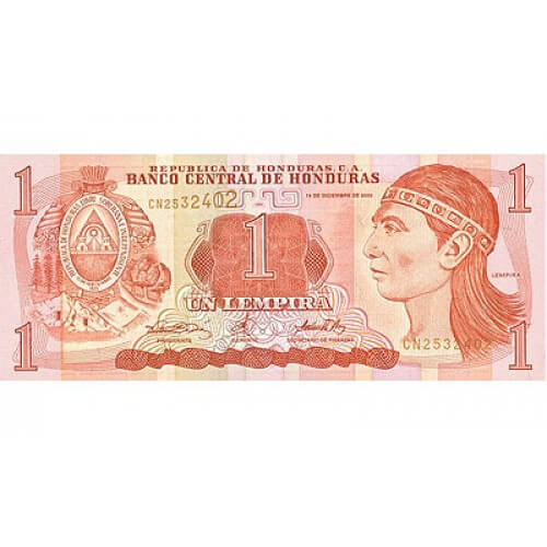 2000 - Honduras P84a 1 Lempira banknote