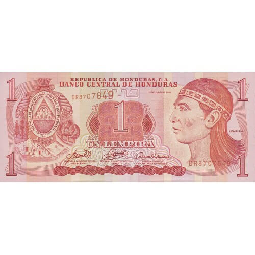 2006 - Honduras P84e billete de 1 Lempira