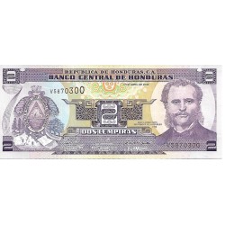 2008 - Honduras P90 2 Lempiras banknote UNC 2008 - Honduras P90 2 Lempiras banknote UNC
