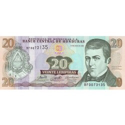 2006 - Honduras P93a 20 Lempiras banknote