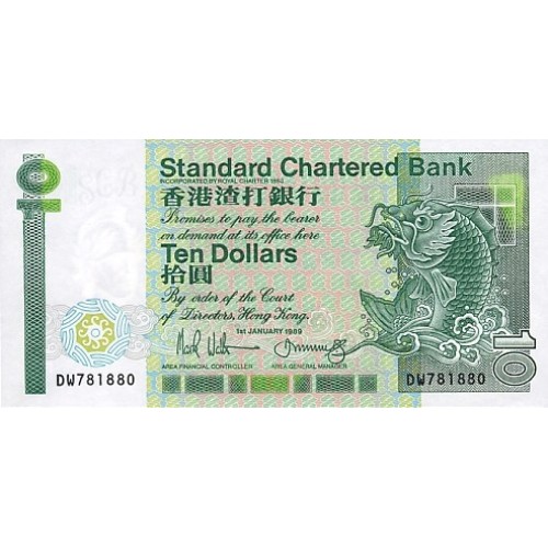 1989 - Hong Kong  pic 278b  billete de 10 Dólares