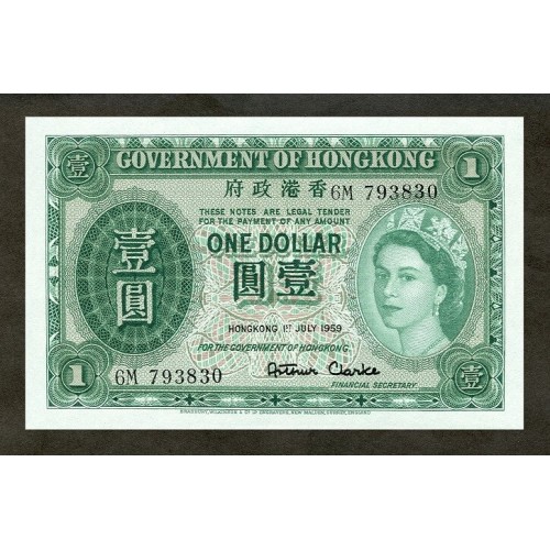 1959 - Hong Kong  Pic 324Ab   1 Dollar banknote