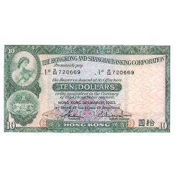 1983 - Hong Kong PIC 182j 10 Dollars banknote UNC 1983 - Hong Kong PIC 182j 10 Dollars banknote UNC