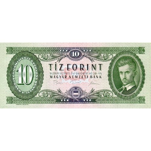 1969 - Hungria PIC 168d billete de 10 Florines S/C