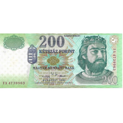 2001 - Hungria PIC 187a billete de 200 Florines S/C