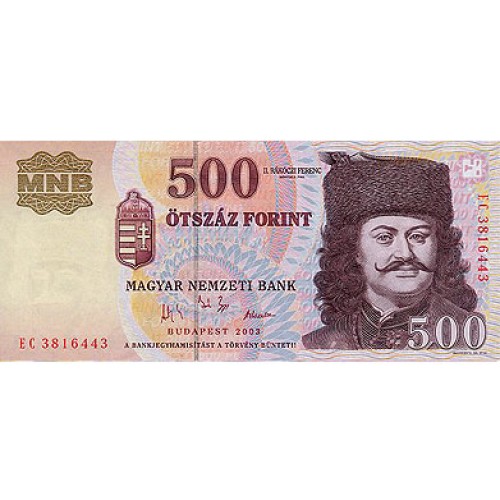 2001 - Hungria PIC 188 billete de 500 Florines S/C